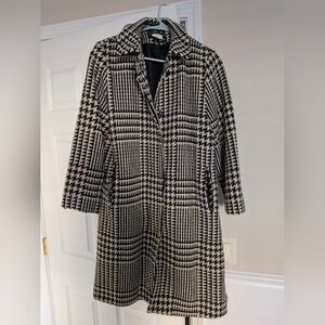Vintage Houndstooth Wool Blend Coat